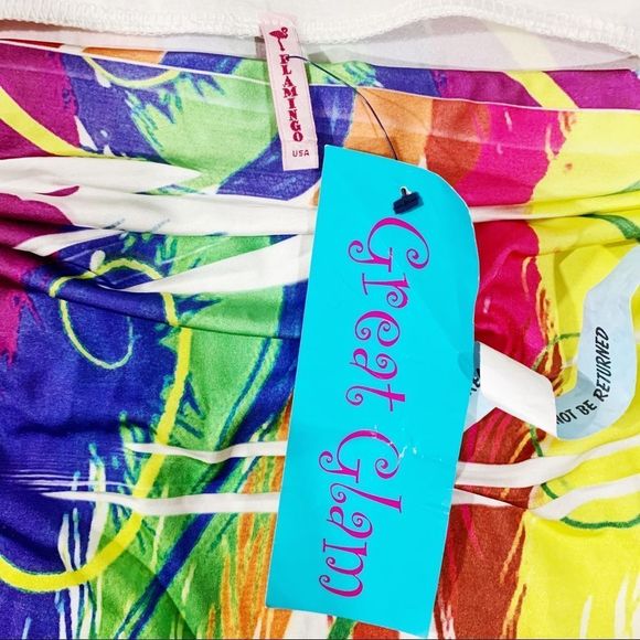 🌈 ⭐️5 FOR 25⭐️🌈Great Glam Abstract Design White Strapless Dress - Picture 6 of 6